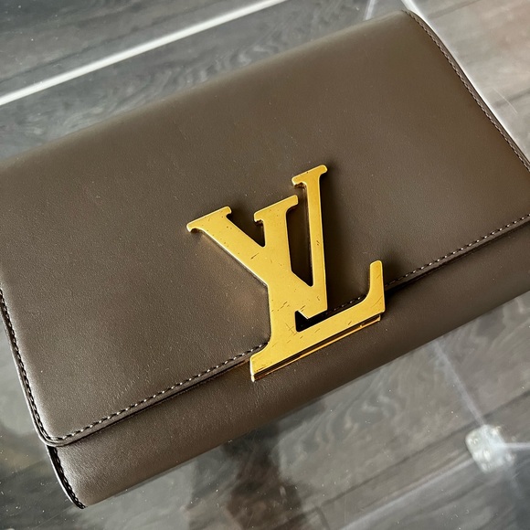 [Authentic] LOUIS VUITTON | CHAIN LOUIS GM CALFSKIN GRANIT - Picture 12 of 14
